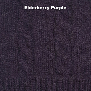 BEANIES - CABLE - LAMBSWOOL - Elderberry Purple -