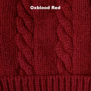 BEANIES - CABLE - PREMIUM AUSTRALIAN LAMBSWOOL - Oxblood Red - 