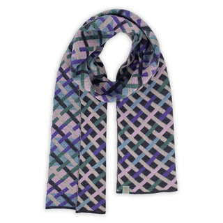 SCARVES - THREADED - EXTRA FINE MERINO WOOL - Charcoal Grey / Aqua Marle - 