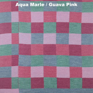 SCARVES - CHECKERED PAST - MERINO - Aqua Marle / Guava Pink -
