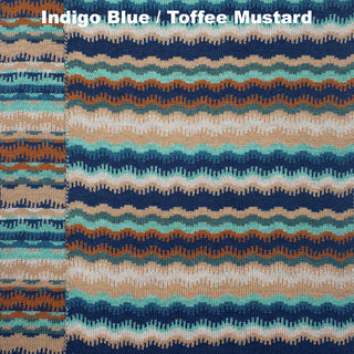 SCARVES - CRUSHING IT - MERINO - Indigo Blue / Toffee Mustard -