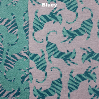 SCARVES - TIGER CAT - MERINO - Bluey -