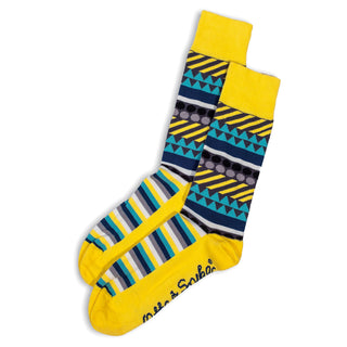 SOCKS - BUNTING - AUSTRALIAN COTTON - Yellow / Blue - S / 2-8