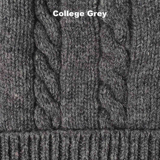 BEANIES - CABLE - LAMBSWOOL - College Grey -