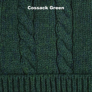 BEANIES - CABLE - LAMBSWOOL - Cossack Green -