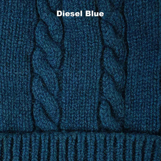 BEANIES - CABLE - PREMIUM AUSTRALIAN LAMBSWOOL - Diesel Blue - 