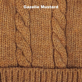 BEANIES - CABLE - LAMBSWOOL - Gazelle Mustard -