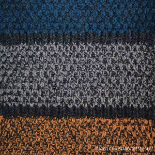 SCARVES - ALISHAN - LAMBSWOOL - Gazelle Mustard / Diesel Blue -