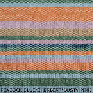 SCARVES - TUMBLE - MERINO - Peacock Blue / Sherbert Orange / Dusty Pink -