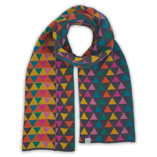 SCARVES - KALEIDOSCOPE - EXTRA FINE MERINO WOOL - Charcoal/Jade - 