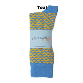 SOCKS - DOUBLE NEGATIVE - AUSTRALIAN COTTON - Teal - S / 2-8