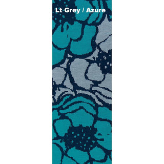 SCARVES - POPPY - EXTRA FINE MERINO WOOL - Lt Grey / Azure - 