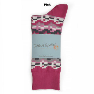 SOCKS - PIZZA - AUSTRALIAN COTTON - Pink - S / 2-8
