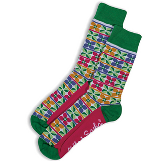 SOCKS - CLARICE - AUSTRALIAN COTTON - Grass / Raspberry - S / 2-8