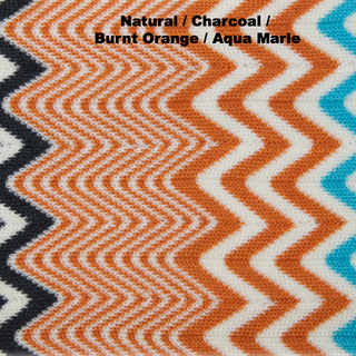 BLANKETS - FLOW - MERINO - Natural / Charcoal / Burnt Orange / Aqua Marle - Extra Small