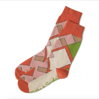 SOCKS - GEOFUNK - AUSTRALIAN COTTON - Pastel - S / 2-8