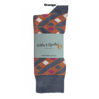SOCKS - HELTER SKELTER - AUSTRALIAN COTTON - Orange - S / 2-8