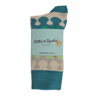 SOCKS - LEVEL PEGGING - AUSTRALIAN COTTON - Green - S / 2-8