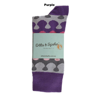 SOCKS - LEVEL PEGGING - AUSTRALIAN COTTON - Purple - S / 2-8